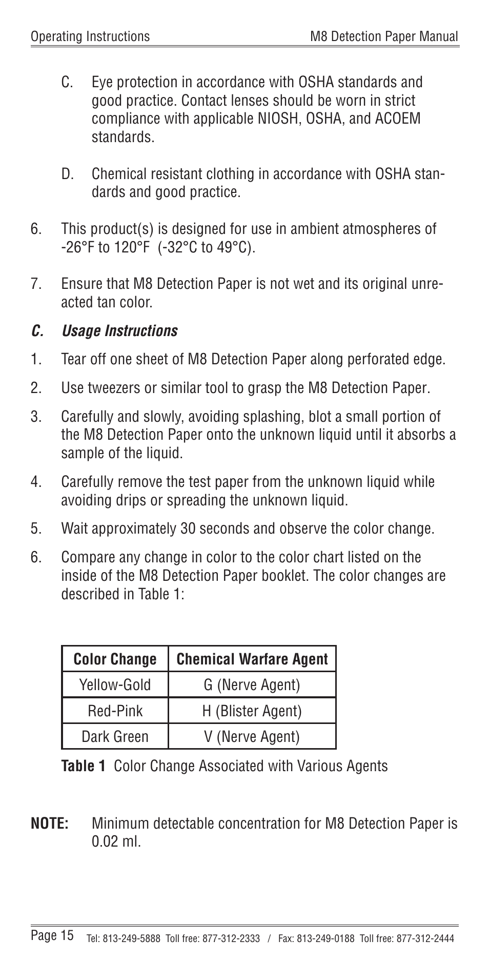 Nextteq M8 Detection Paper User Manual | Page 18 / 20