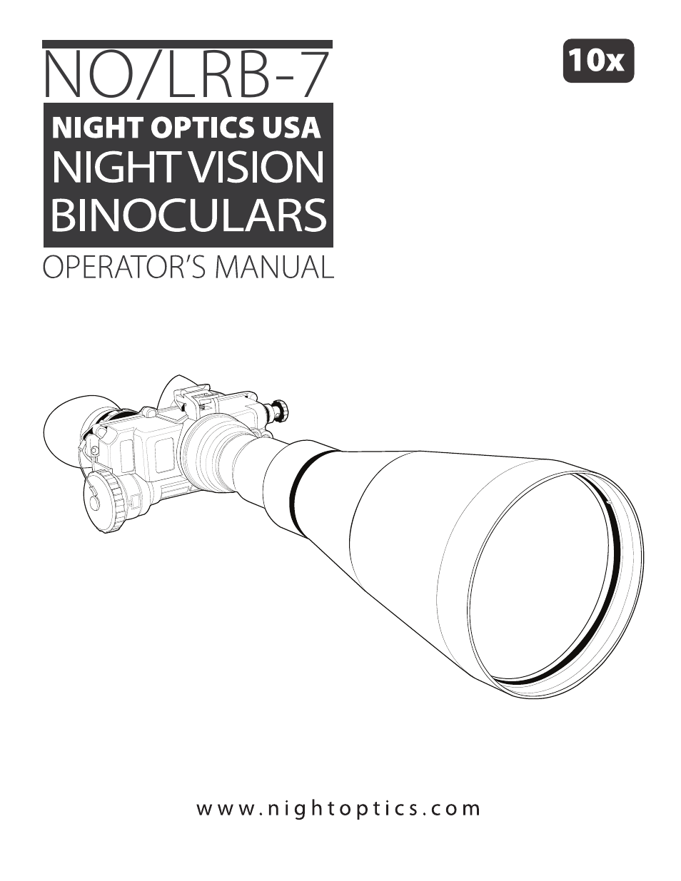 Night Optics Falcon 10x Gen 3 Gated Long-Range Night Vision Binocular User Manual | 9 pages