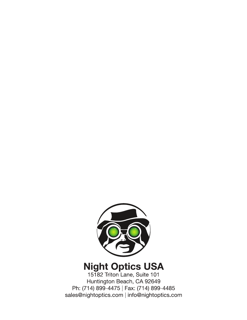 Night Optics Falcon 10x Gen 3 Gated Long-Range Night Vision Binocular User Manual | Page 9 / 9