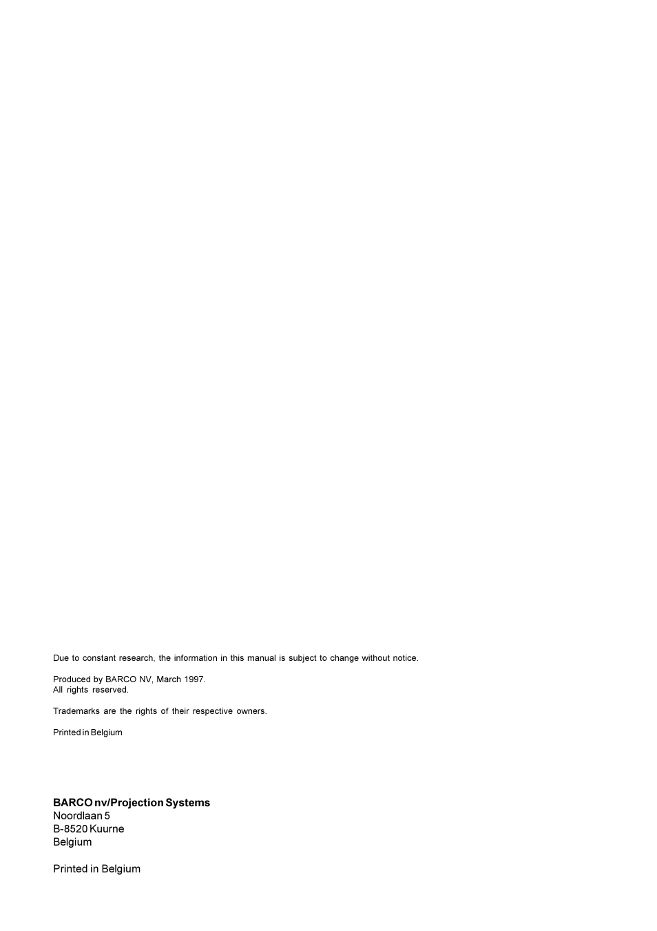 Barco R9002031 User Manual | Page 3 / 45
