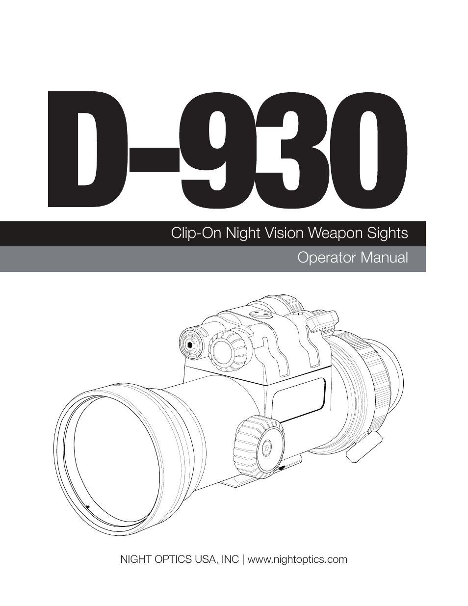 Night Optics D-930 Gen 3 Gated Clip-on Night Vision Scope User Manual | 21 pages