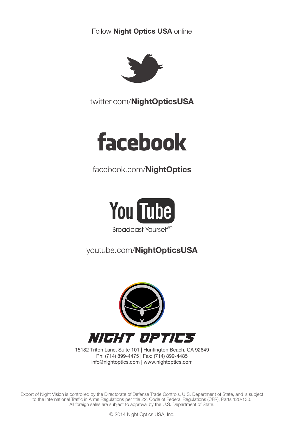 Night Optics Krystal 950L Generation 2+ B/W Clip-on Sight User Manual | Page 13 / 13