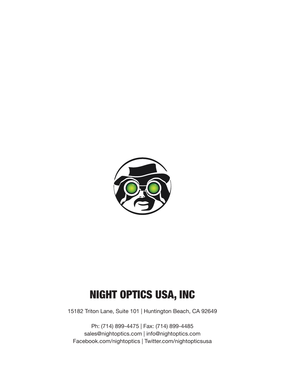 Night optics usa, inc | Night Optics Marauder 750 4x Gen 3 Night Vision Riflescope User Manual | Page 15 / 15