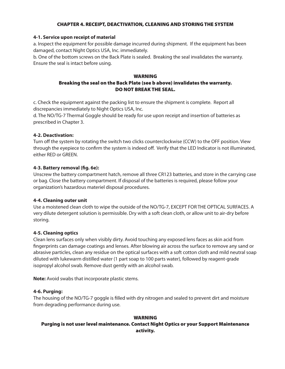 Night Optics TG-7 Thermal Goggle/Binocular (30Hz) User Manual | Page 11 / 16