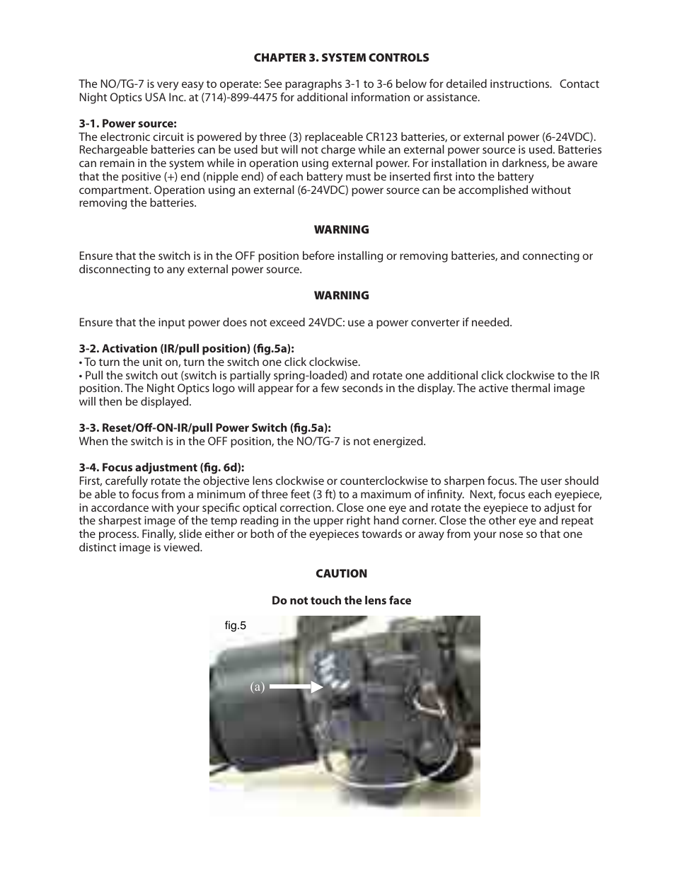 Night Optics TG-7 Thermal Goggle/Binocular (30Hz) User Manual | Page 9 / 16