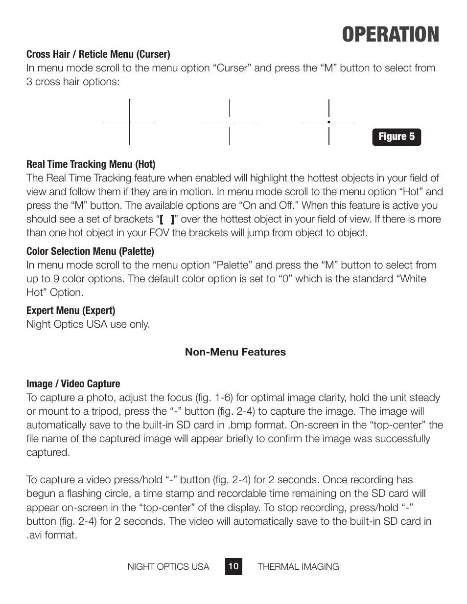 Operation | Night Optics TM-X Thermal Camera (160x120 | 25mm) User Manual | Page 11 / 17