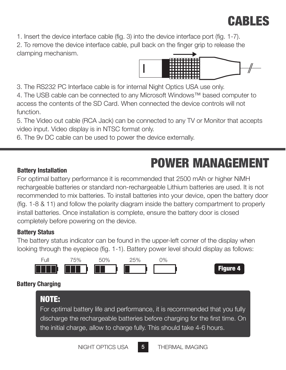 Cables power management | Night Optics TM-X Thermal Camera (160x120 | 25mm) User Manual | Page 6 / 17