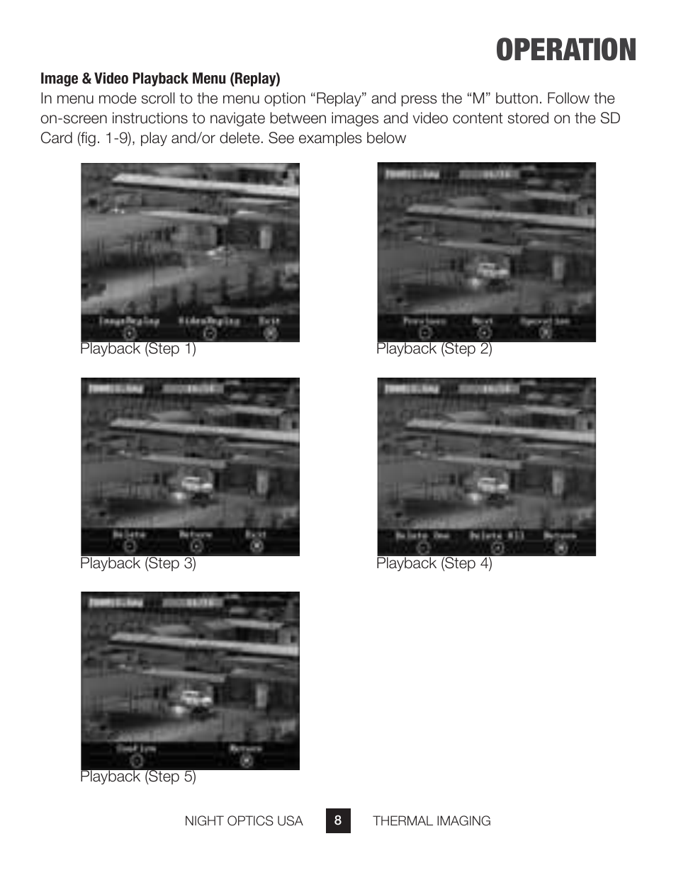 Operation | Night Optics TM-X Thermal Camera (160x120 | 25mm) User Manual | Page 9 / 17