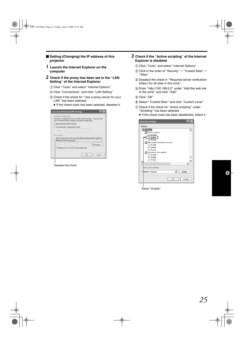 Barco D-ILA LX-5 User Manual | Page 25 / 52