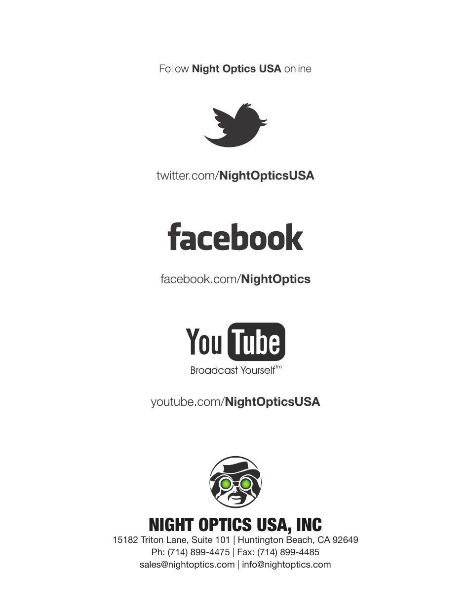 Night optics usa, inc | Night Optics D-930 50mm Throw-Lever Day/Night Adaptor User Manual | Page 4 / 4