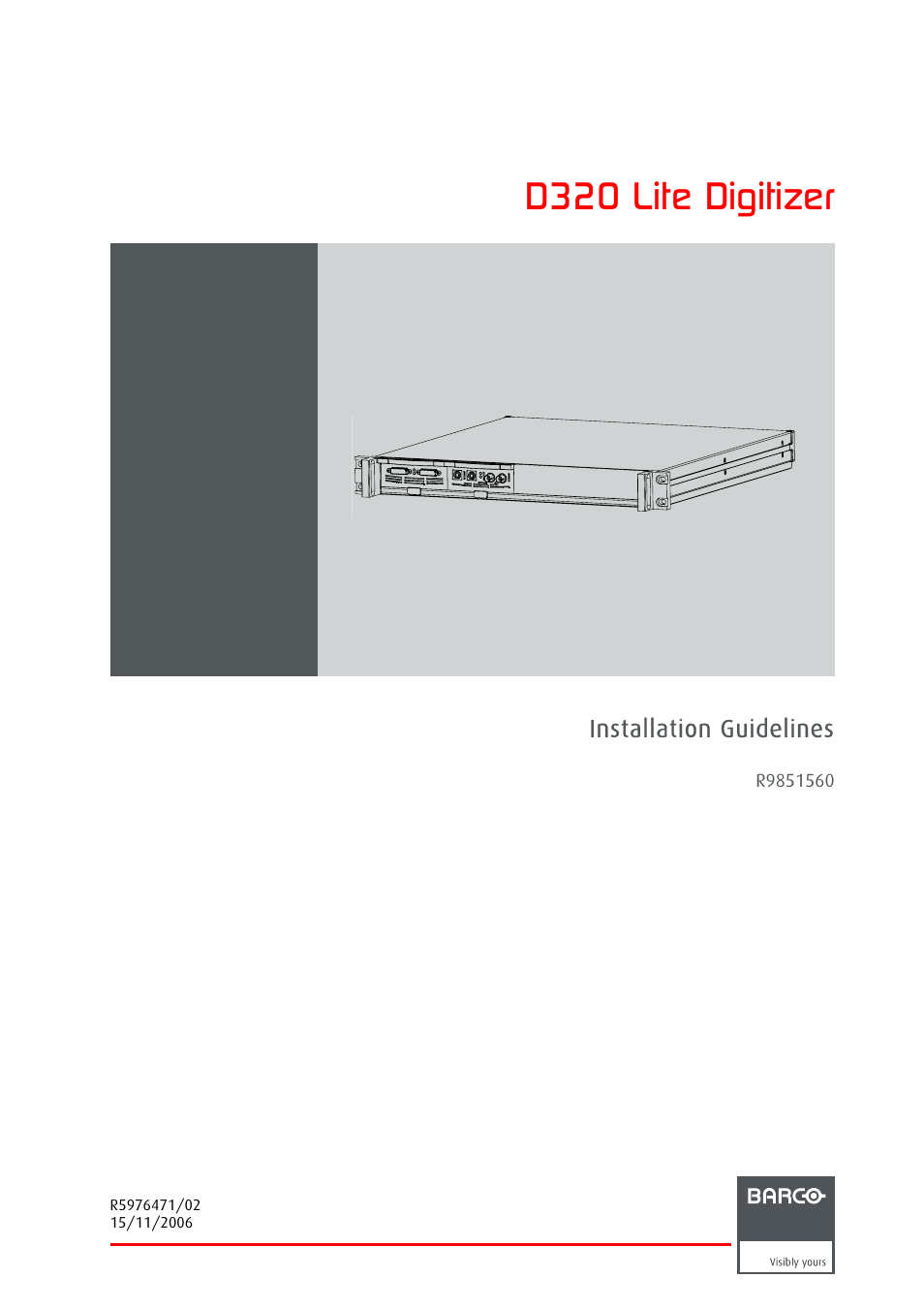 Barco R9851560 User Manual | 31 pages