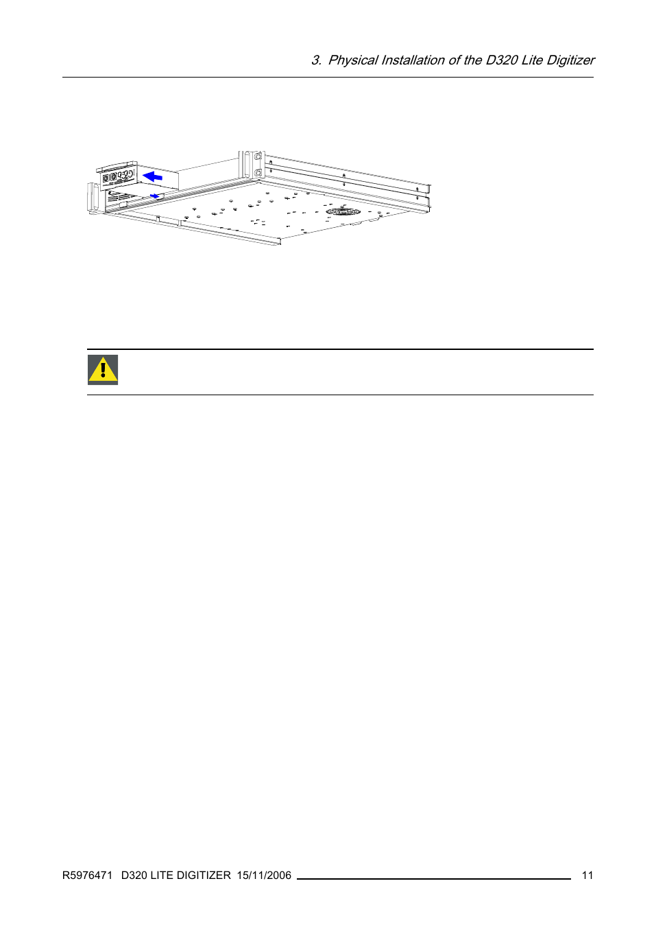 Physical installation of the d320 lite digitizer | Barco R9851560 User Manual | Page 15 / 31