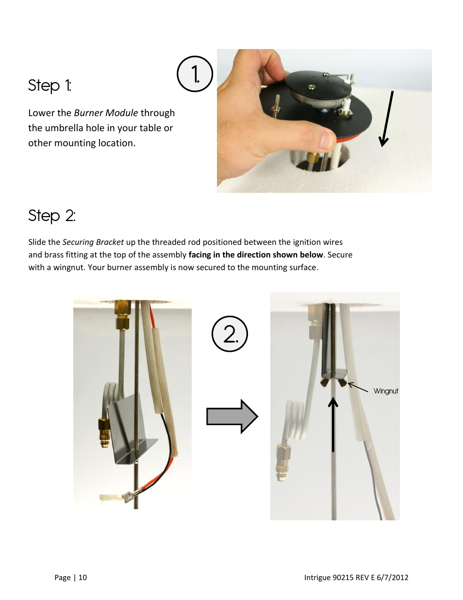 Step 1, Step 2 | Outdoor Great Room Intrigue Table Fire Pit User Manual | Page 10 / 19