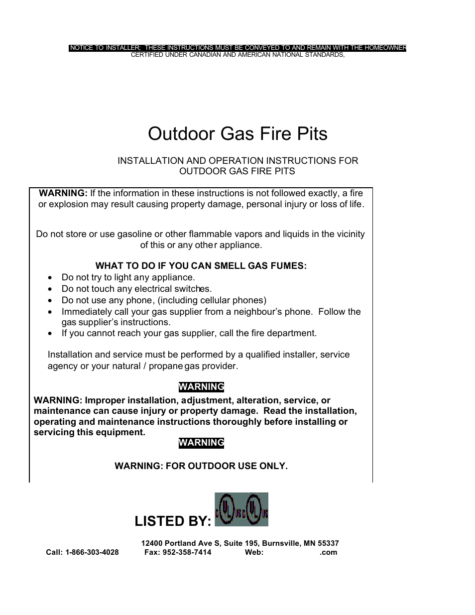 Outdoor Great Room Santa Fe 36 User Manual | 9 pages