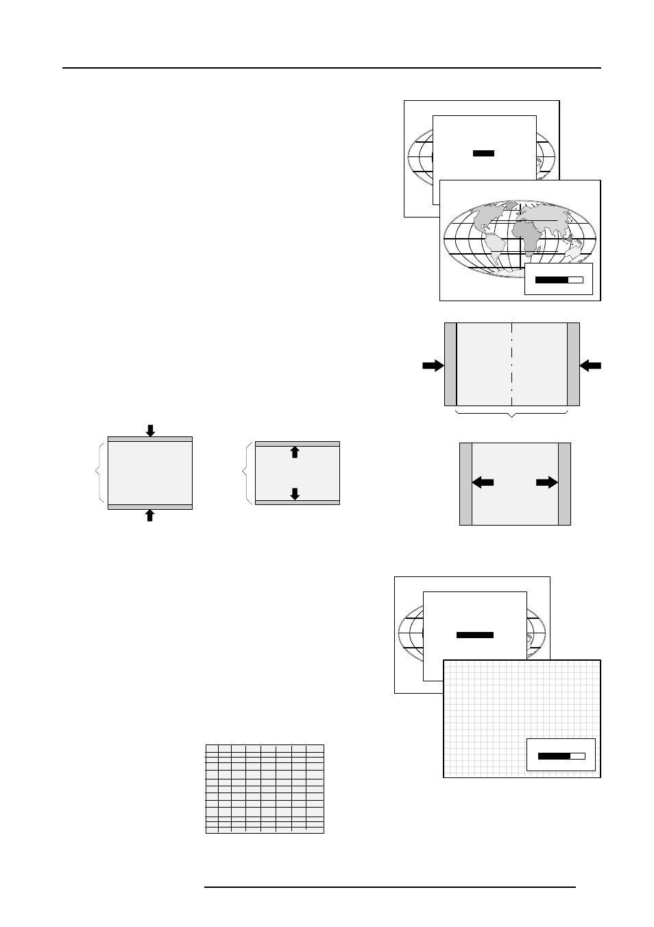 Random access adjustment mode, Size adjustment, Vertical linearity adjustment | Barco R9002120 User Manual | Page 35 / 57