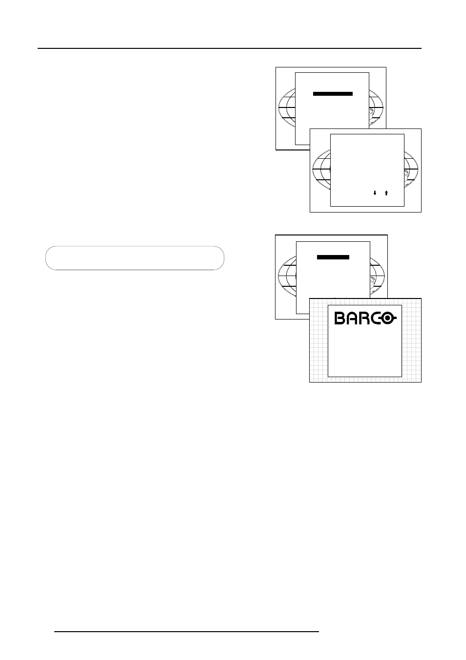 Service mode, Projector set-up, Identification | Barco R9002120 User Manual | Page 40 / 57