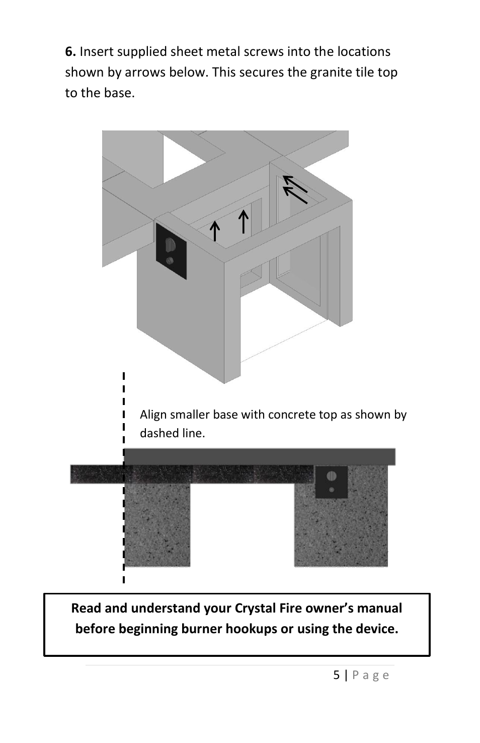 Outdoor Great Room Uptown Fire Pit Table User Manual | Page 5 / 12