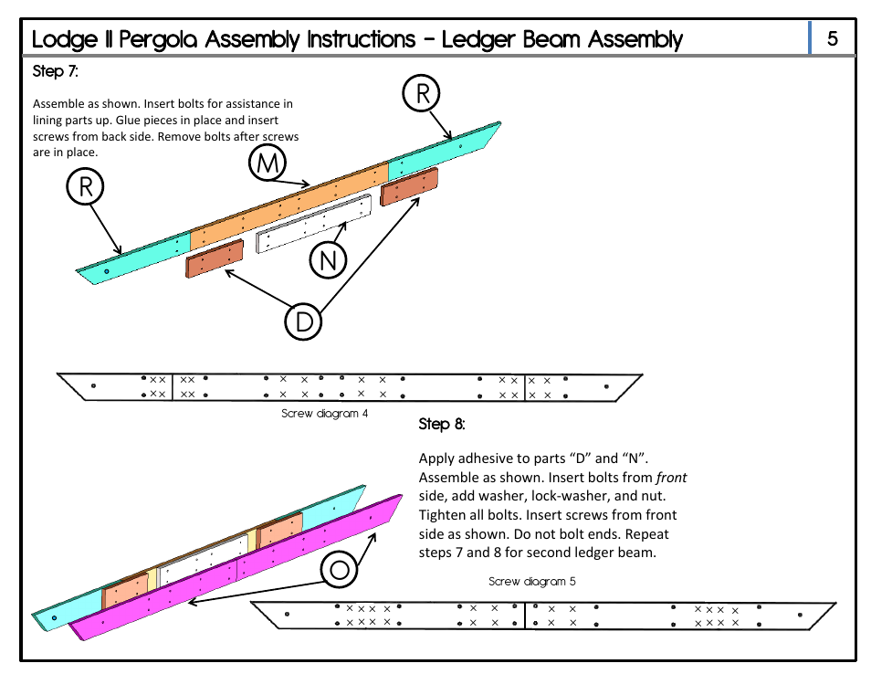 Mn d r r, Step 7, Step 8 | Outdoor Great Room Lodge II Pergola User Manual | Page 7 / 14