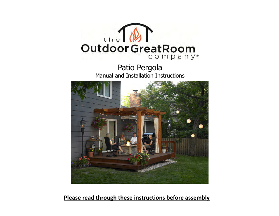 Outdoor Great Room Patio Pergola User Manual | 10 pages