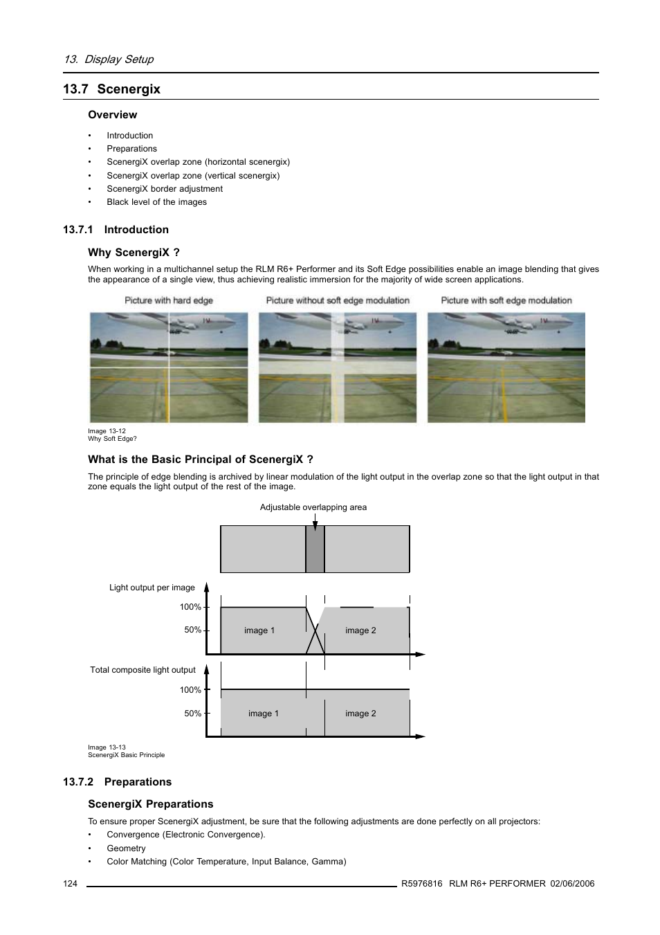 7 scenergix, 1 introduction, 2 preparations | 124 13.7.2 preparations, Scenergix, Display setup | Barco RLM R6+ PERFORMER R9010270 User Manual | Page 128 / 165