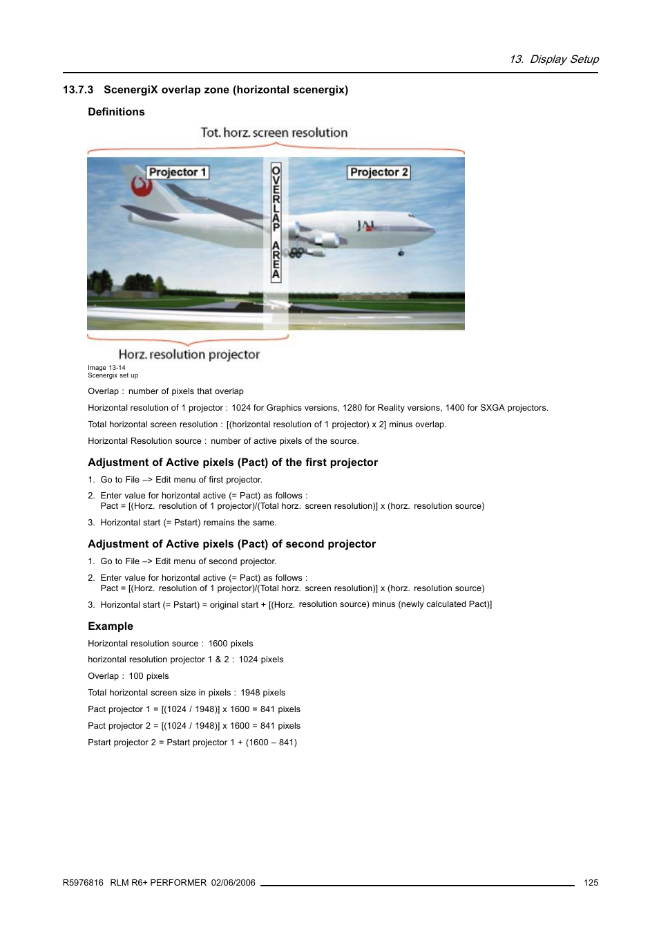 3 scenergix overlap zone (horizontal scenergix), Scenergix overlap zone (horizontal scenergix) | Barco RLM R6+ PERFORMER R9010270 User Manual | Page 129 / 165