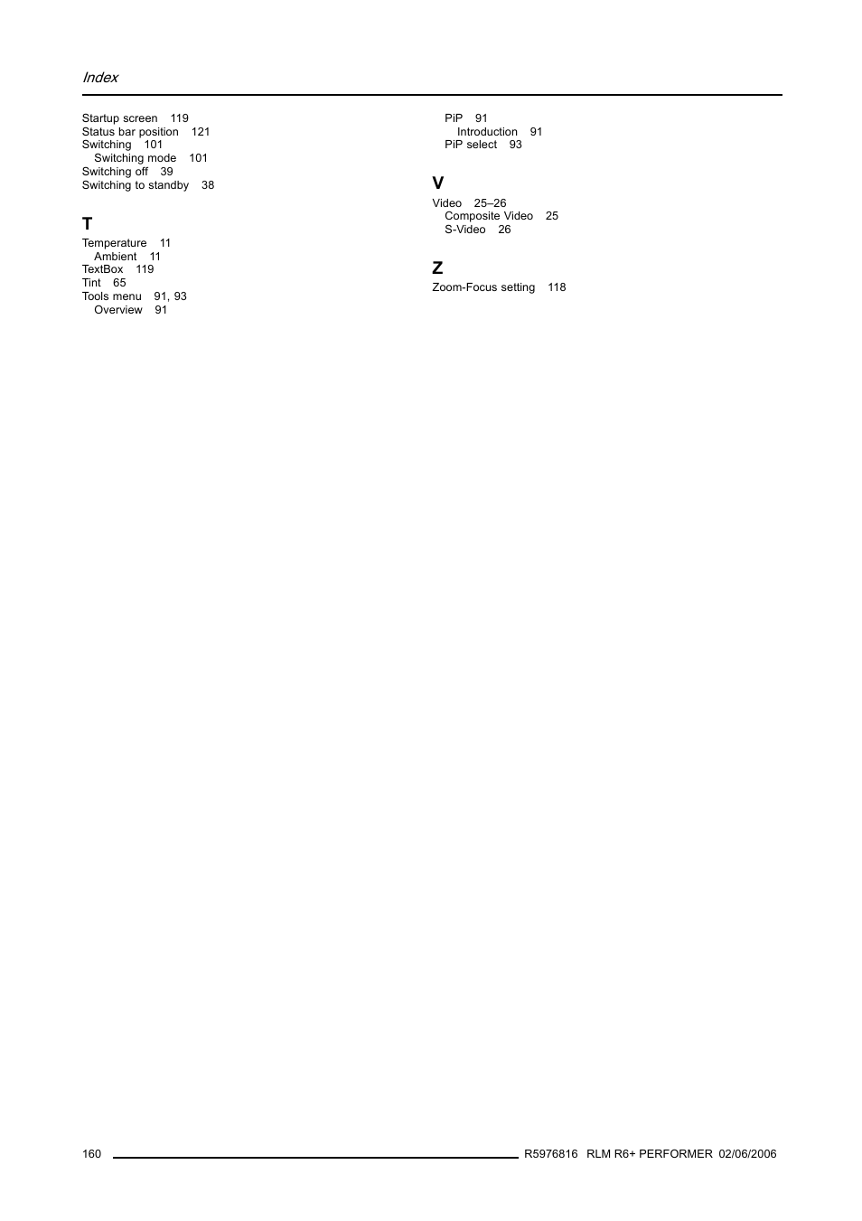 Barco RLM R6+ PERFORMER R9010270 User Manual | Page 164 / 165