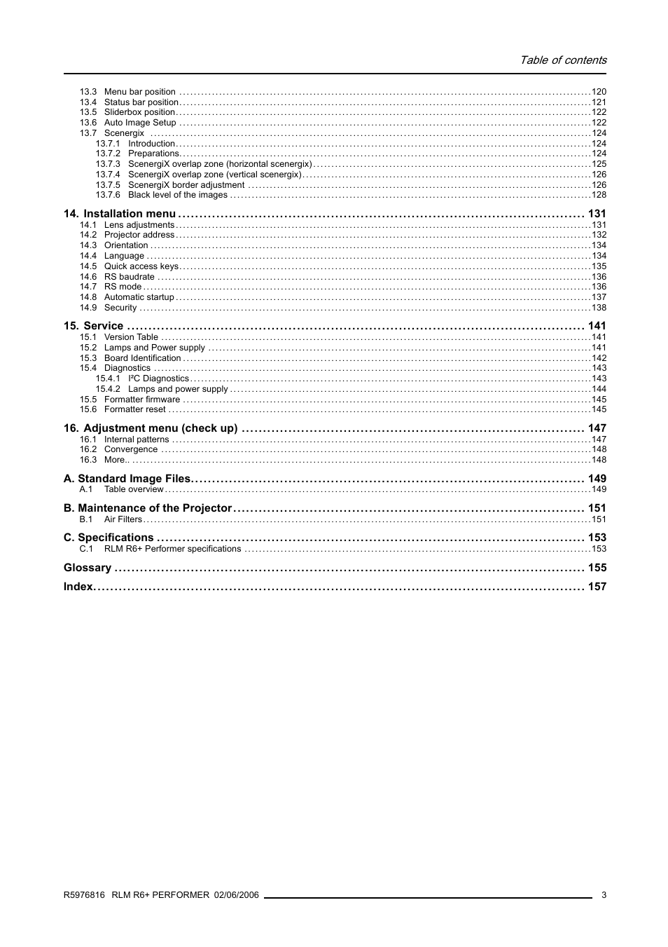 Barco RLM R6+ PERFORMER R9010270 User Manual | Page 7 / 165