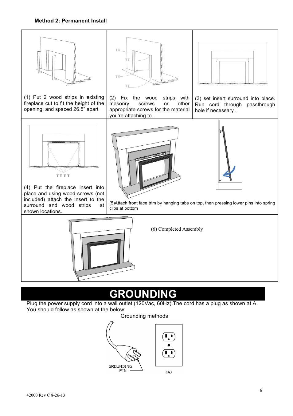 Grounding | Outdoor Great Room GI-29 Insert surrounds IS-42 User Manual | Page 6 / 9