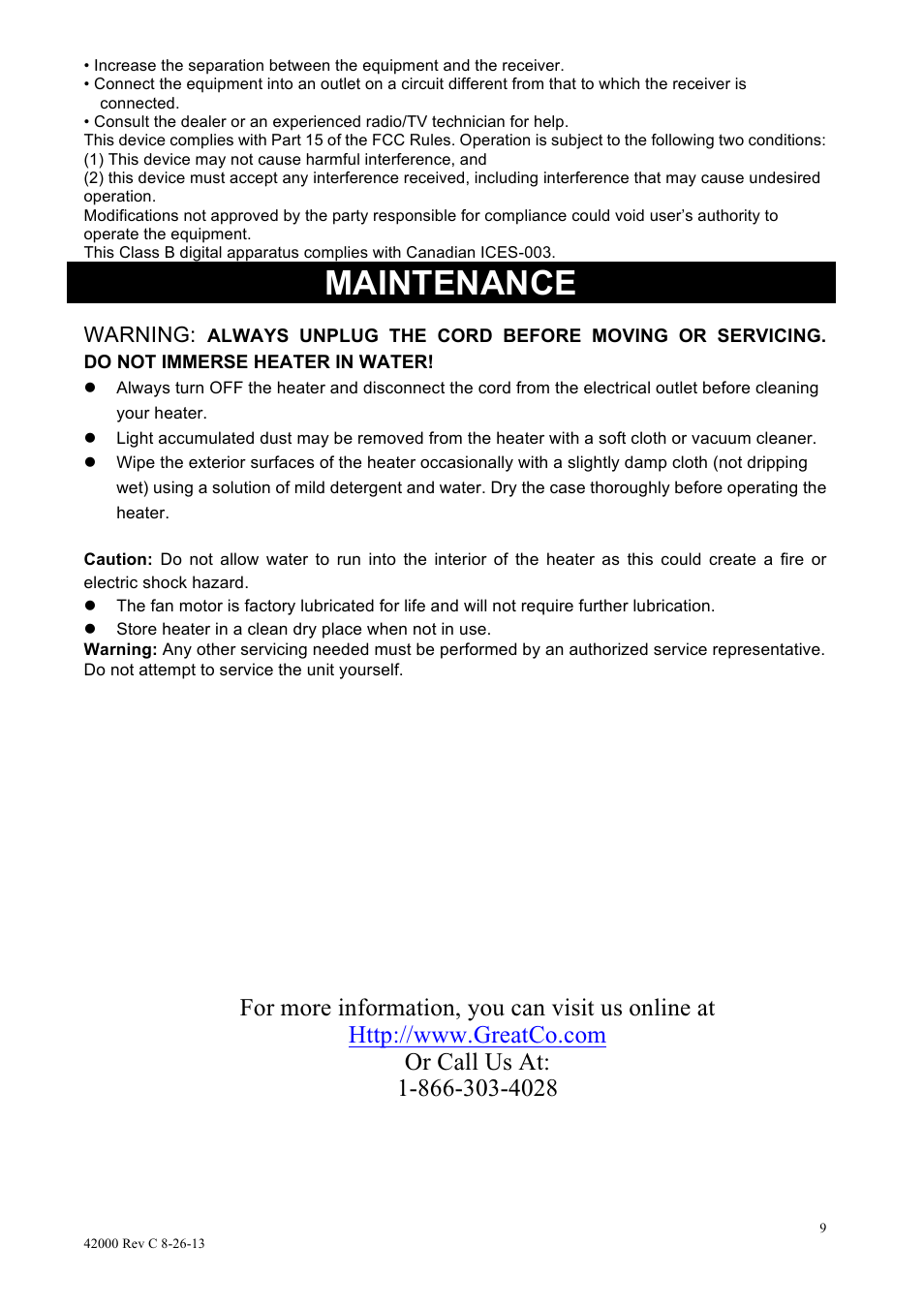 Maintenance | Outdoor Great Room GI-29 Insert surrounds IS-42 User Manual | Page 9 / 9