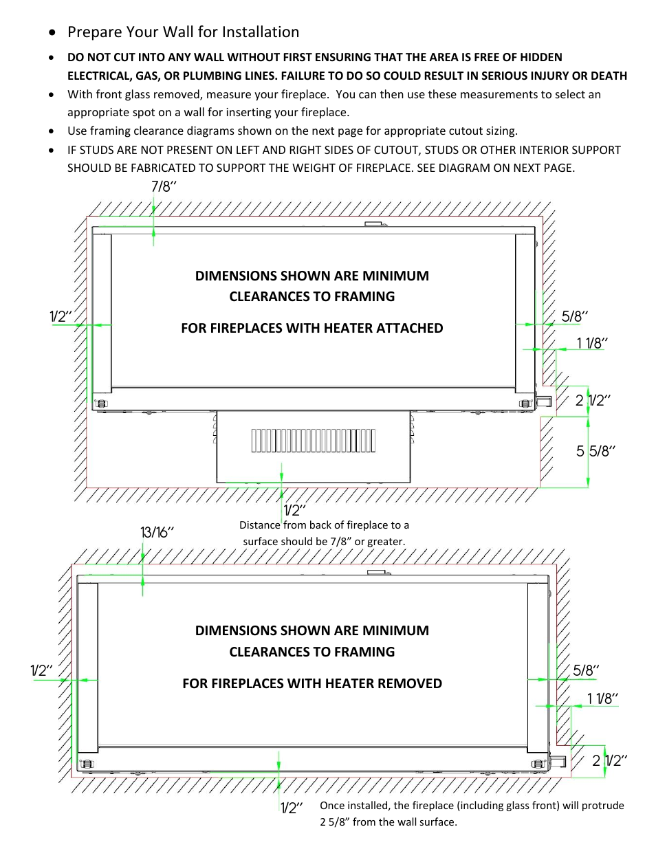 Outdoor Great Room Gallery Wall-Mounted Fireplaces User Manual | Page 2 / 4