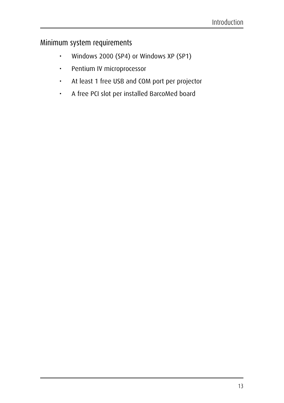 Minimum system requirements | Barco DICOM THEATER MGP 15 User Manual | Page 13 / 102