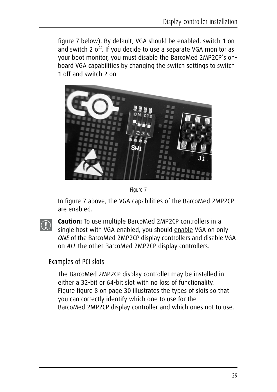 Examples of pci slots | Barco DICOM THEATER MGP 15 User Manual | Page 29 / 102