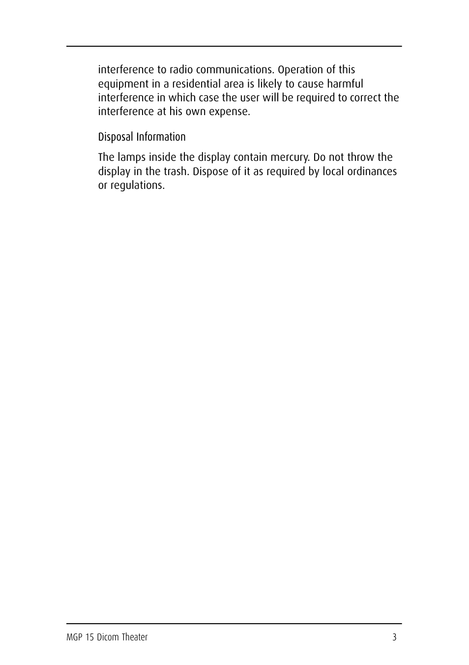 Barco DICOM THEATER MGP 15 User Manual | Page 3 / 102