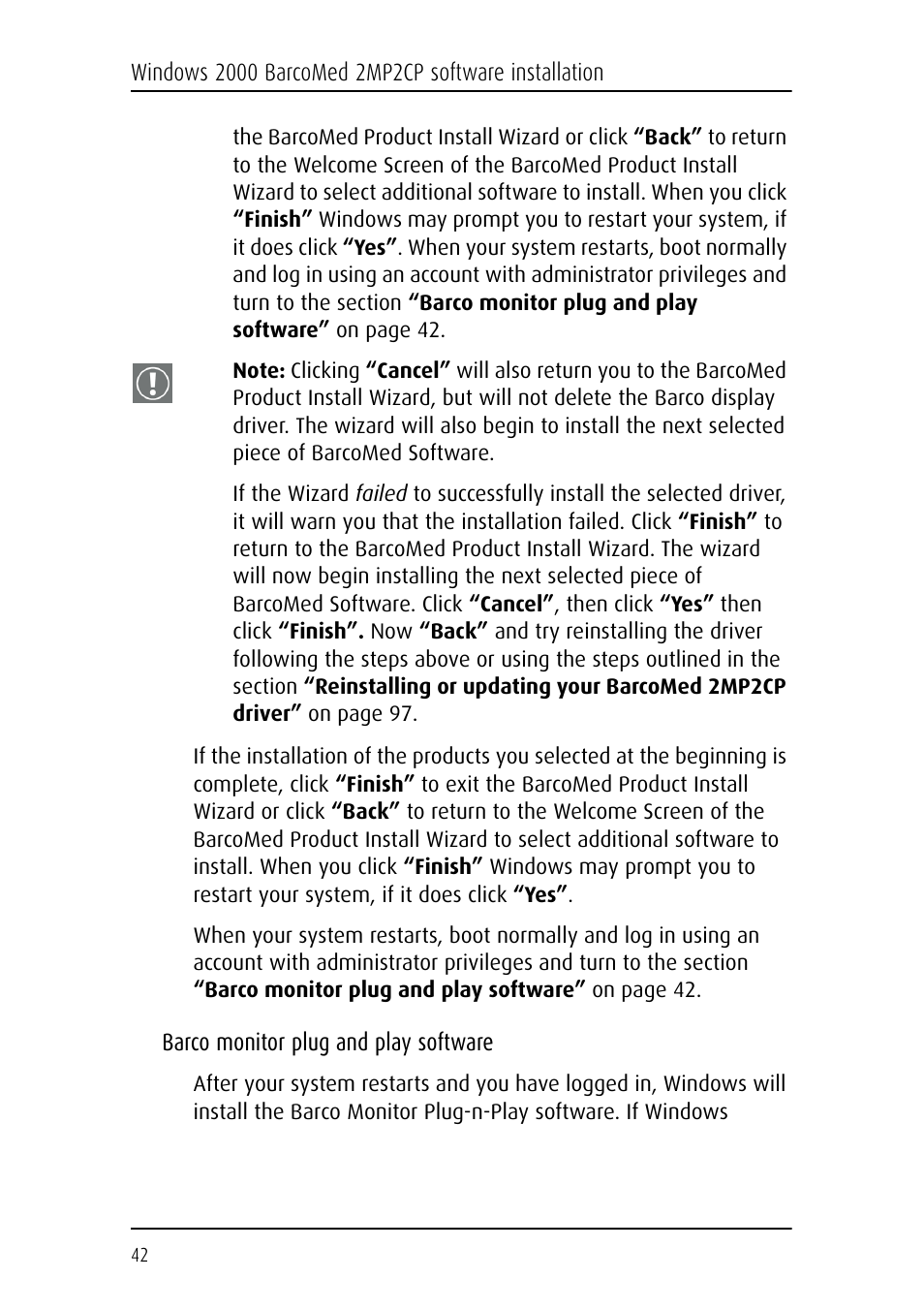 Barco monitor plug and play software | Barco DICOM THEATER MGP 15 User Manual | Page 42 / 102