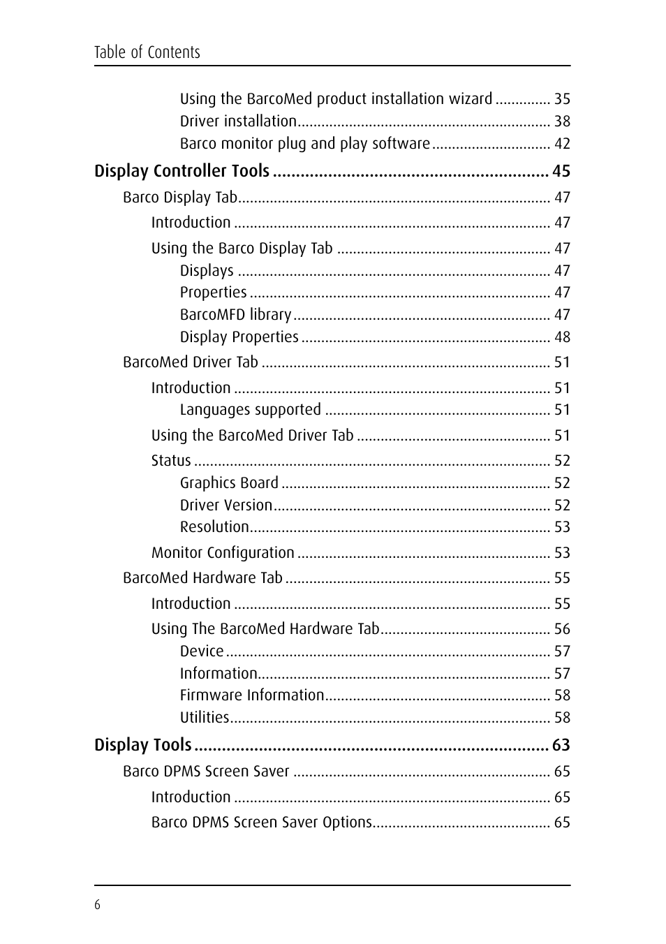 Barco DICOM THEATER MGP 15 User Manual | Page 6 / 102
