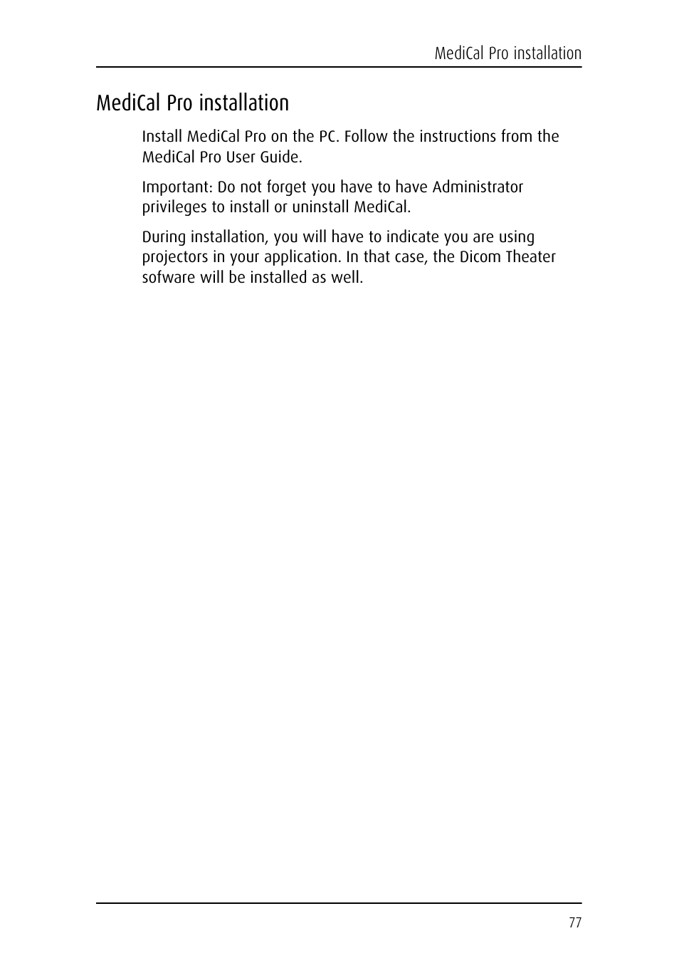 Medical pro installation | Barco DICOM THEATER MGP 15 User Manual | Page 77 / 102