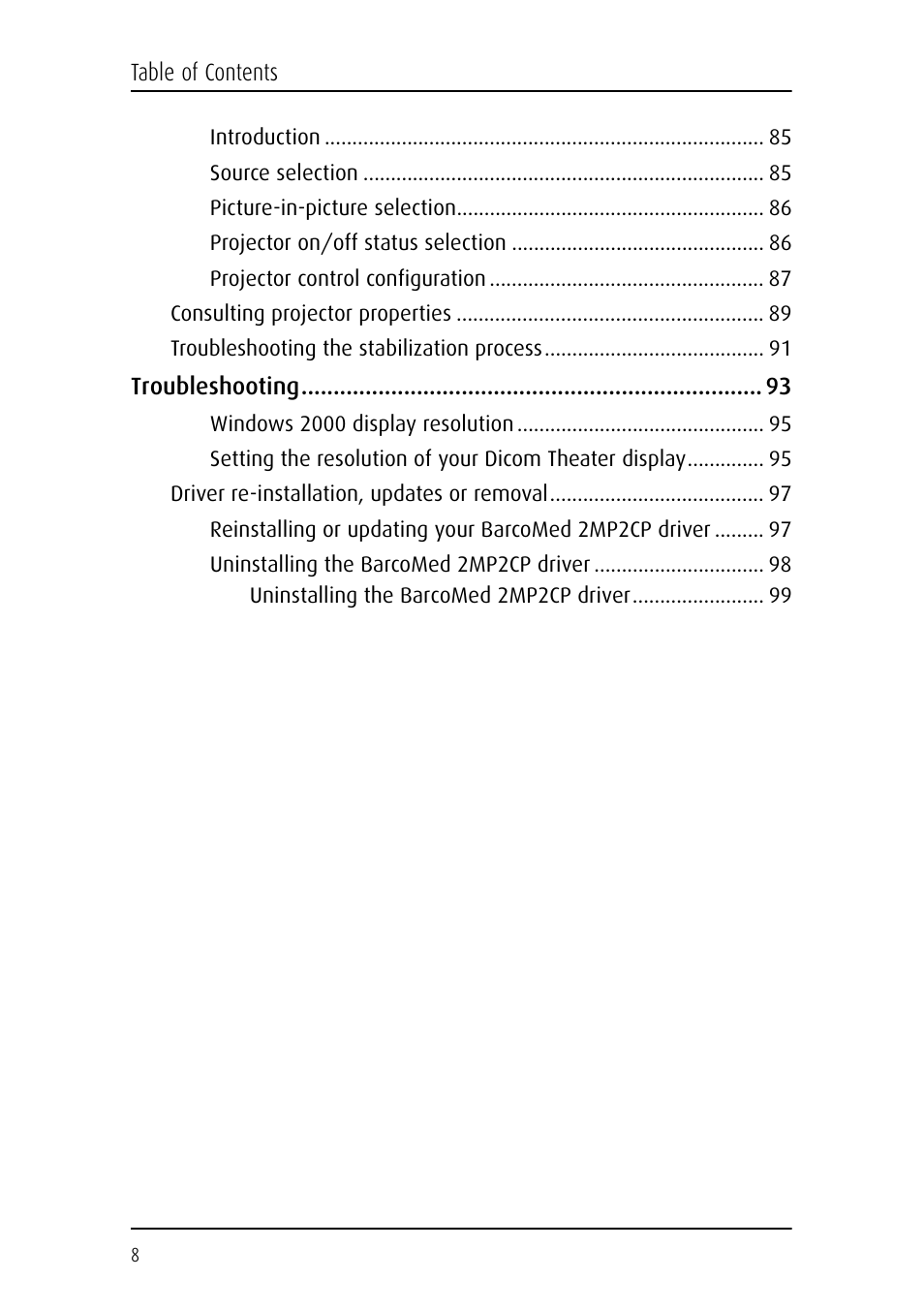 Barco DICOM THEATER MGP 15 User Manual | Page 8 / 102