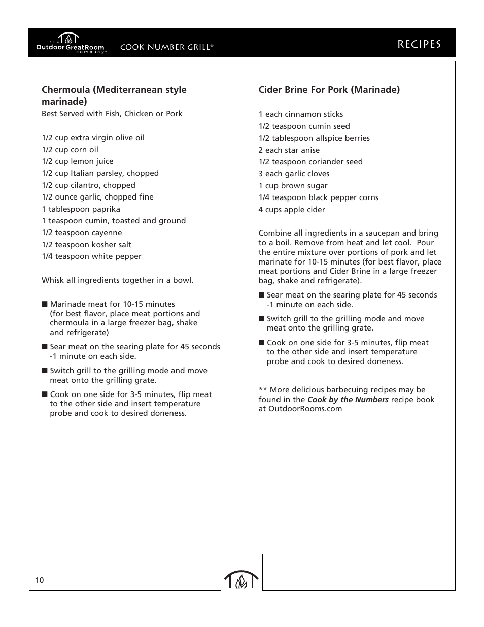 Recipes | Outdoor Great Room Legacy 20 Electric User Manual | Page 10 / 12