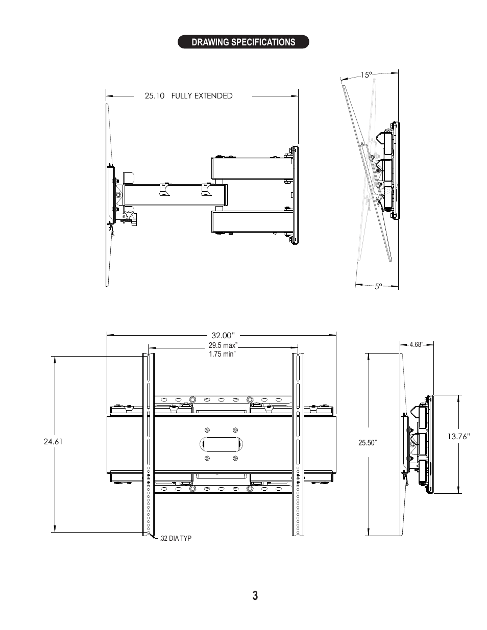 PDR Mounts awm250 User Manual | Page 3 / 8