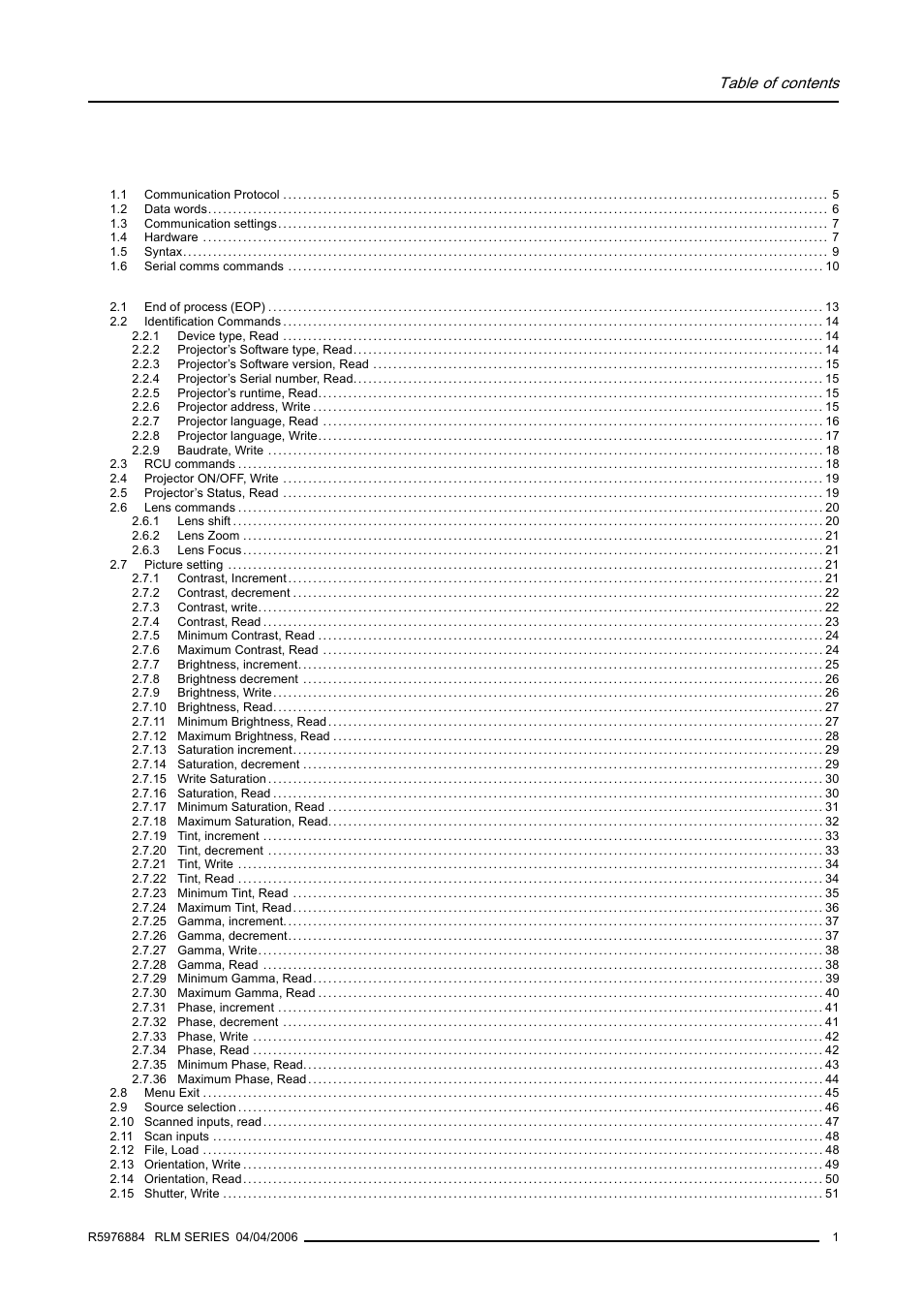 Barco RS232 User Manual | Page 3 / 171