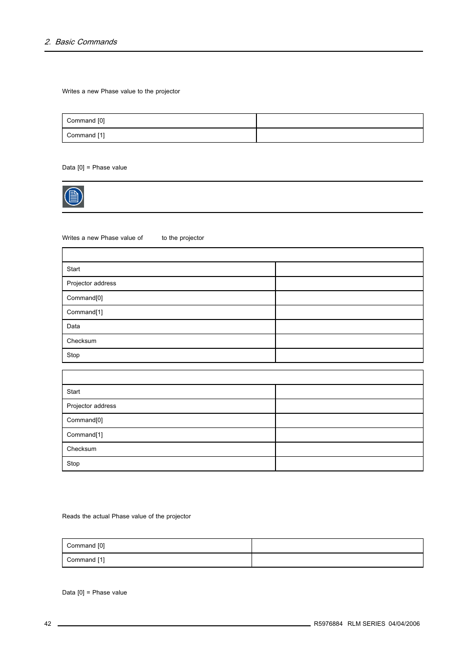 33 phase, write, 34 phase, read, 42 2.7.34 phase, read | Barco RS232 User Manual | Page 44 / 171