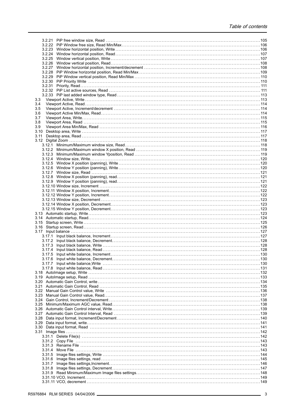 Barco RS232 User Manual | Page 5 / 171