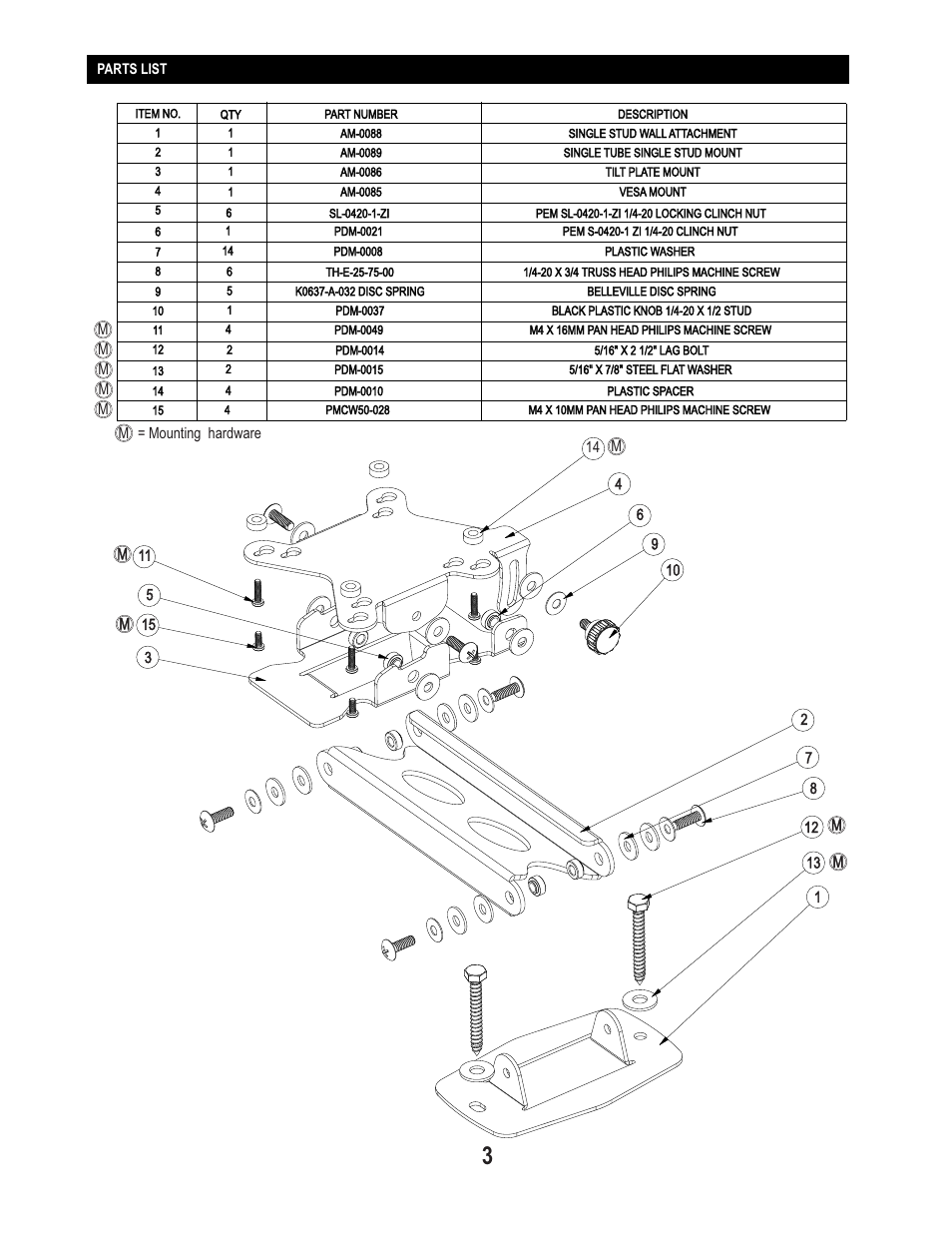 PDR Mounts swm050 User Manual | Page 3 / 4