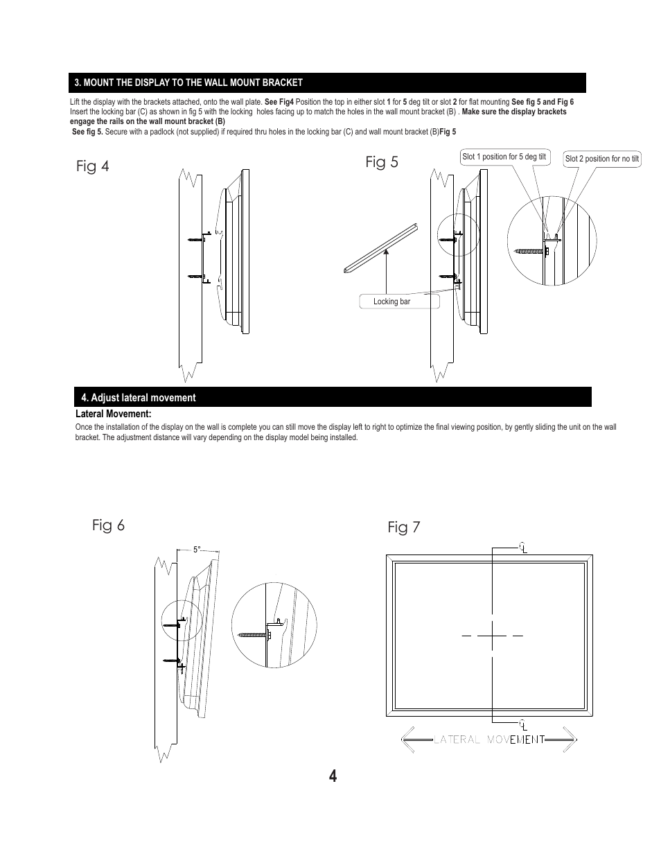 Fig 4 fig 5, Fig 6, Fig 7 | PDR Mounts pdm110f User Manual | Page 4 / 4