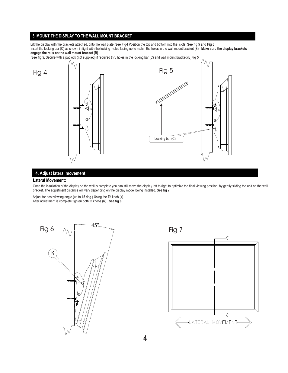 Fig 4 fig 5, Fig 6, Fig 7 | PDR Mounts pdm110t User Manual | Page 4 / 4