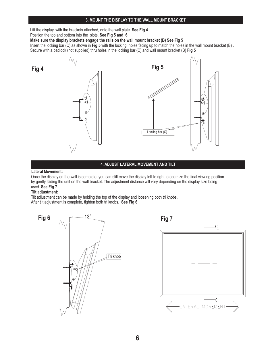 Fig 4 fig 5, Fig 6 fig 7 | PDR Mounts pdm625t-8 User Manual | Page 6 / 6