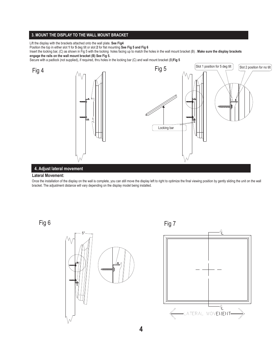 Fig 4 fig 5, Fig 6, Fig 7 | PDR Mounts pdm750f User Manual | Page 4 / 4