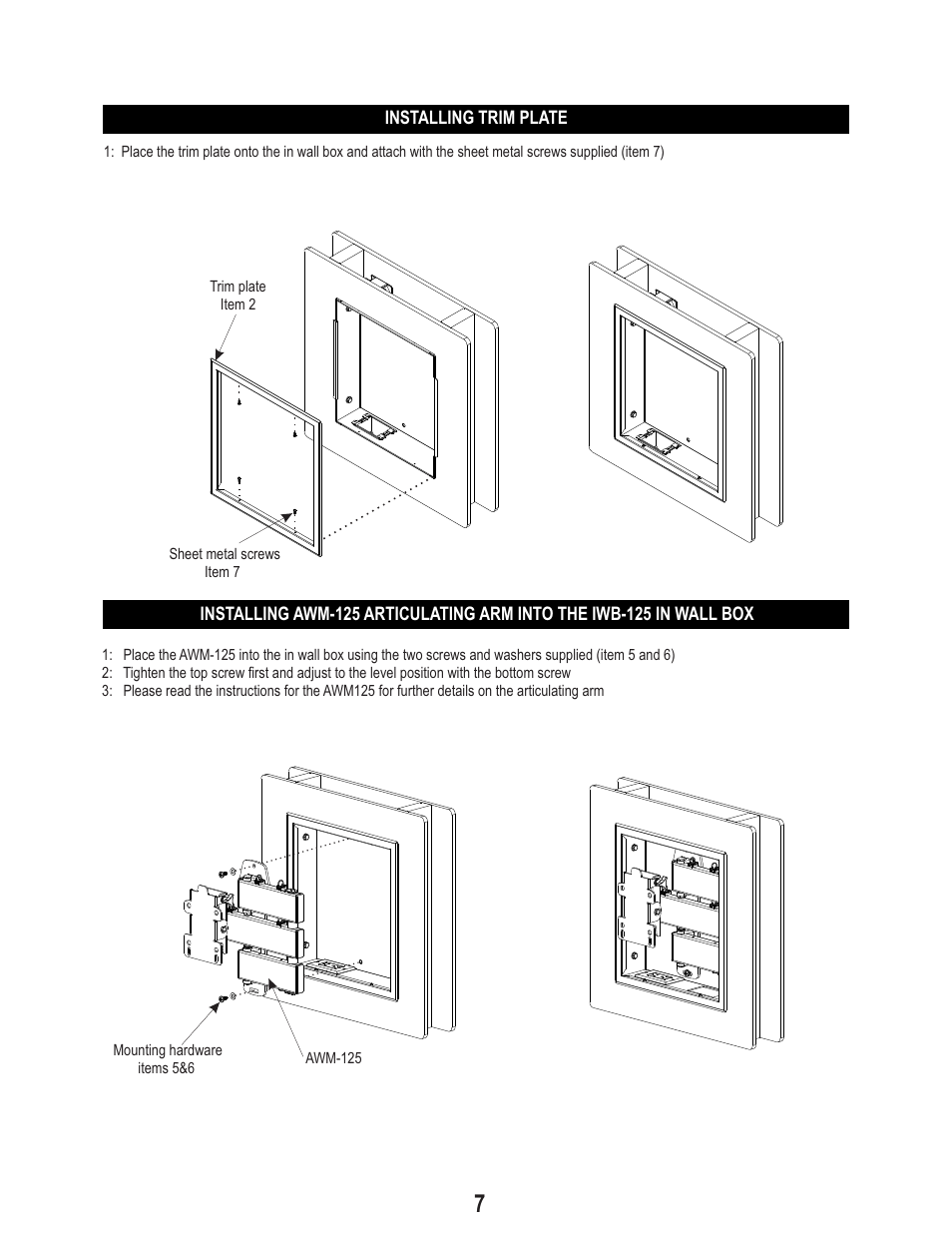 PDR Mounts IWB125 User Manual | Page 7 / 7