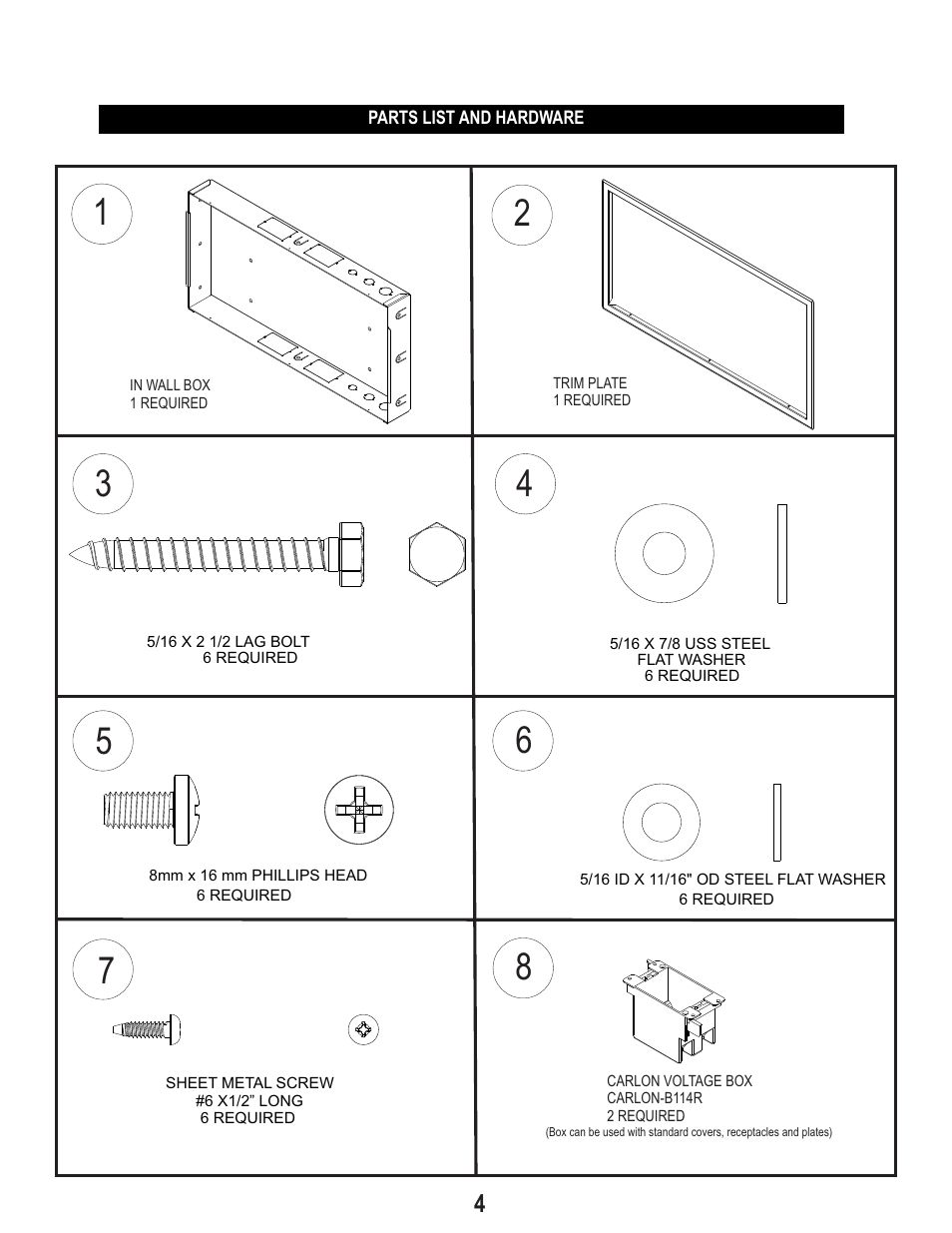 PDR Mounts iwbB250 User Manual | Page 4 / 8