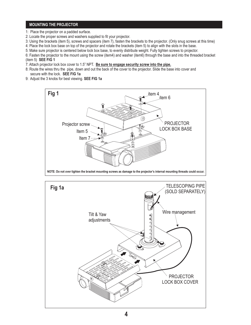 Fig 1 fig 1a | PDR Mounts upm100L User Manual | Page 4 / 4